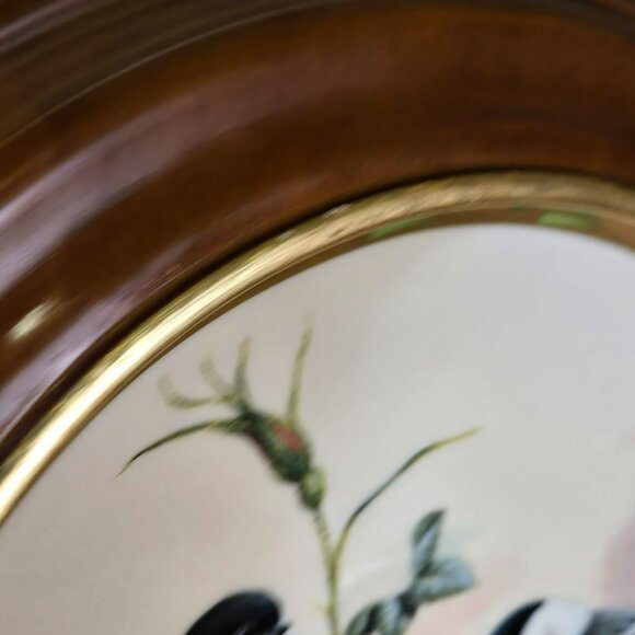 Lenox 1993 Natures Collage Plate Rose Morning Wood Frame D5927 Chickadee Birds - Picture 6 of 9